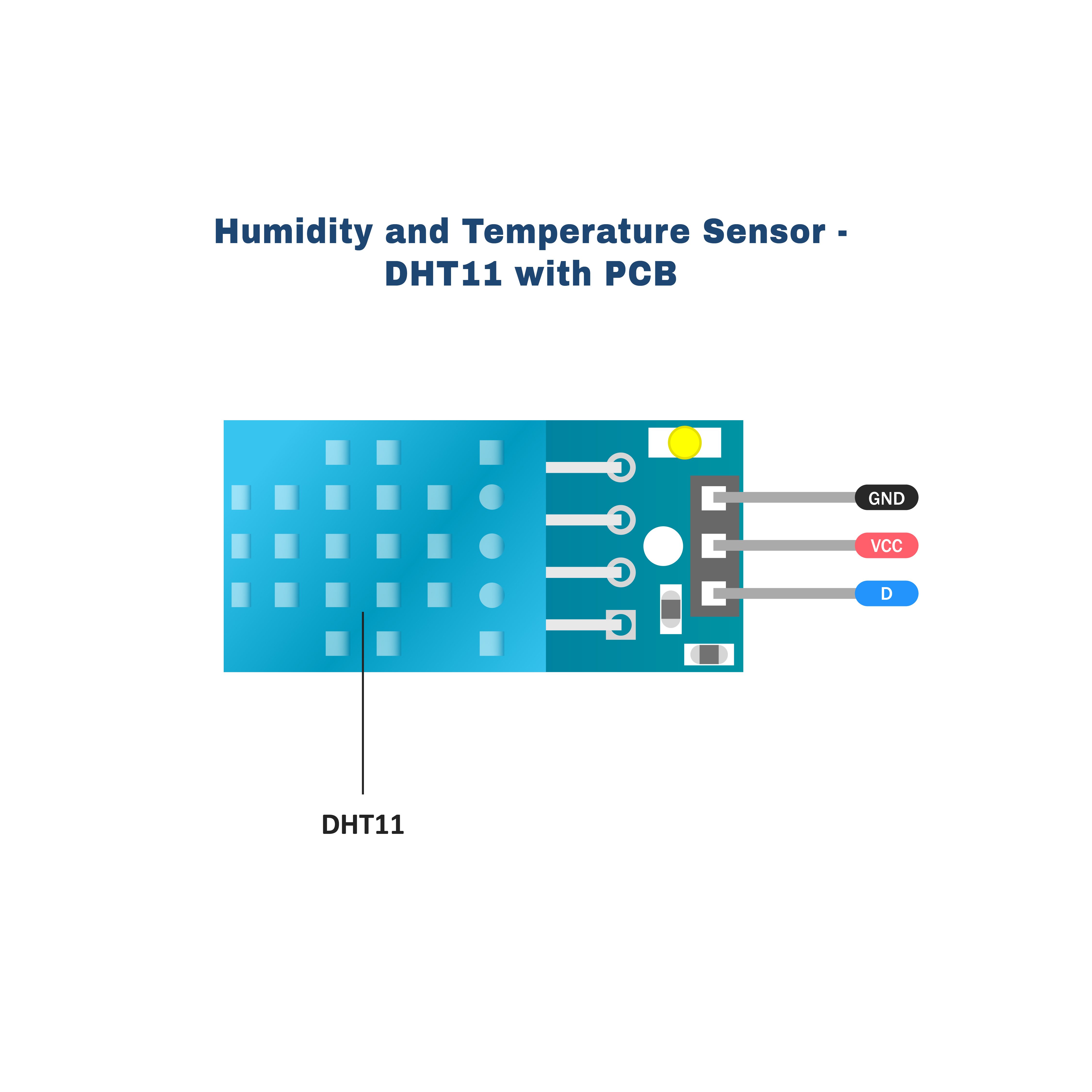 DHT11 Humidity and Temperature Sensor With PCB available at Rajguru